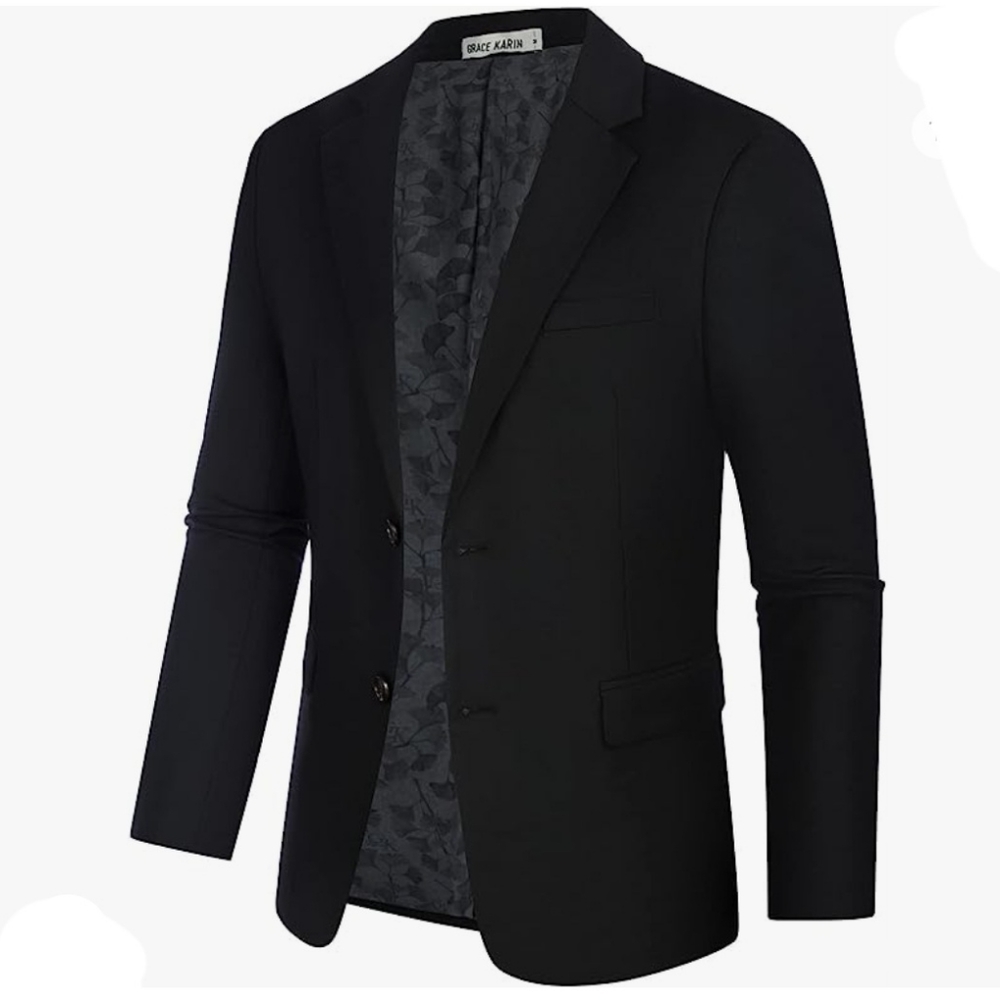 NWT GRACE KARIN Mens Casual Blazer Sport Coat Lightweight 2 Button Business Suit - Picture 2 of 11